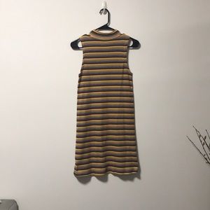 Fun Monki dress mustard yellow violet striped S